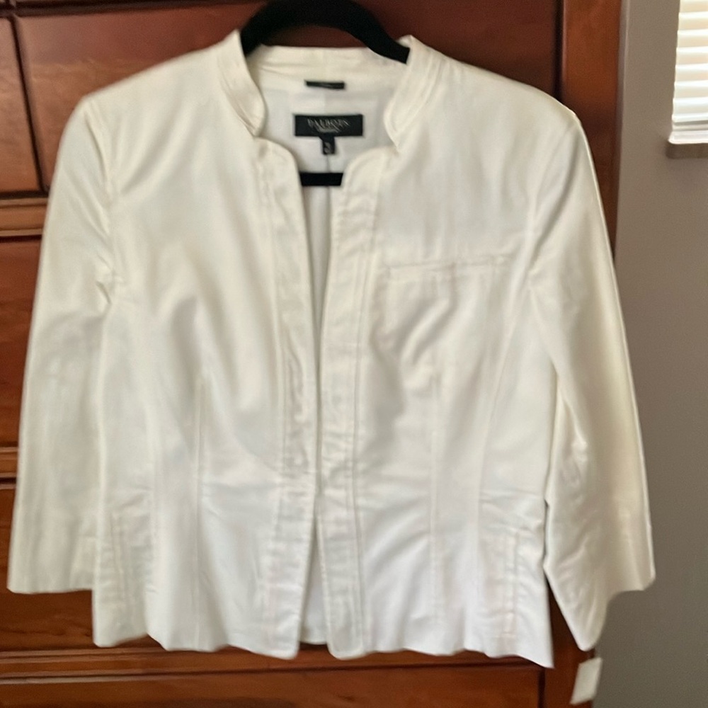 Talbots White Blazer Tailored Fit 3/4 Sleeves